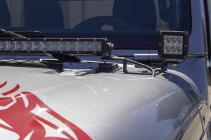 Jeep Wrangler JL Auxiliary Light Mounting Bracket - Fishbone Offroad - Cowl Light Brackets FB211110 - Black textured powder coat - `18-`27